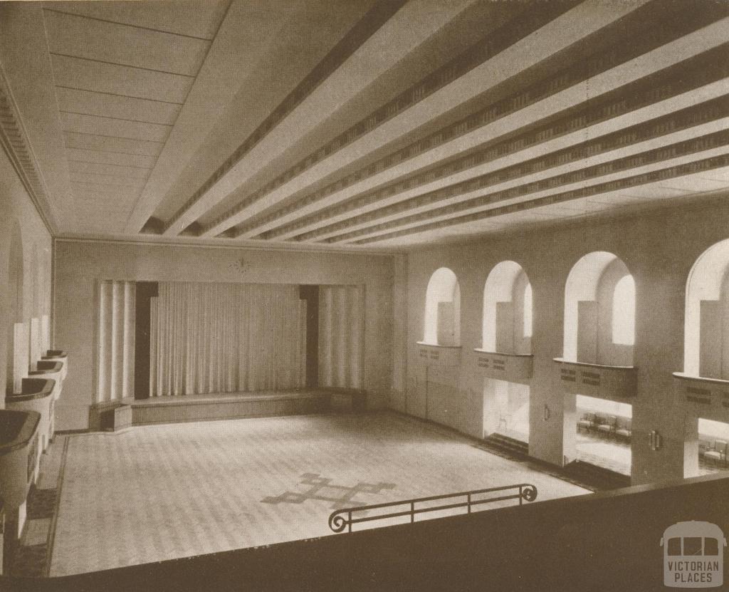 Town Hall, Main Auditorium, Ivanhoe, 1937
