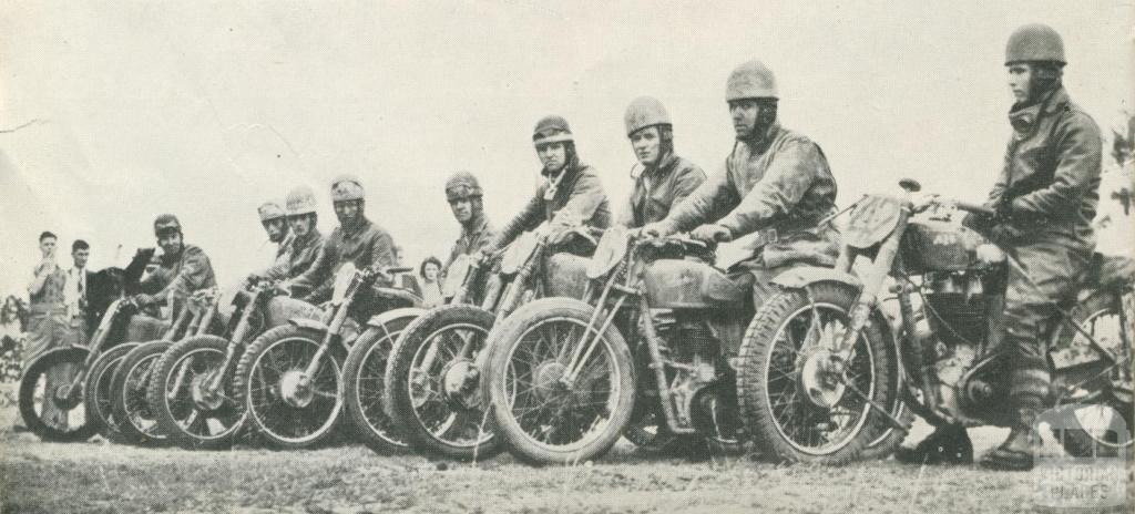 Members of the Motor Cycle Club, Echuca, 1950
