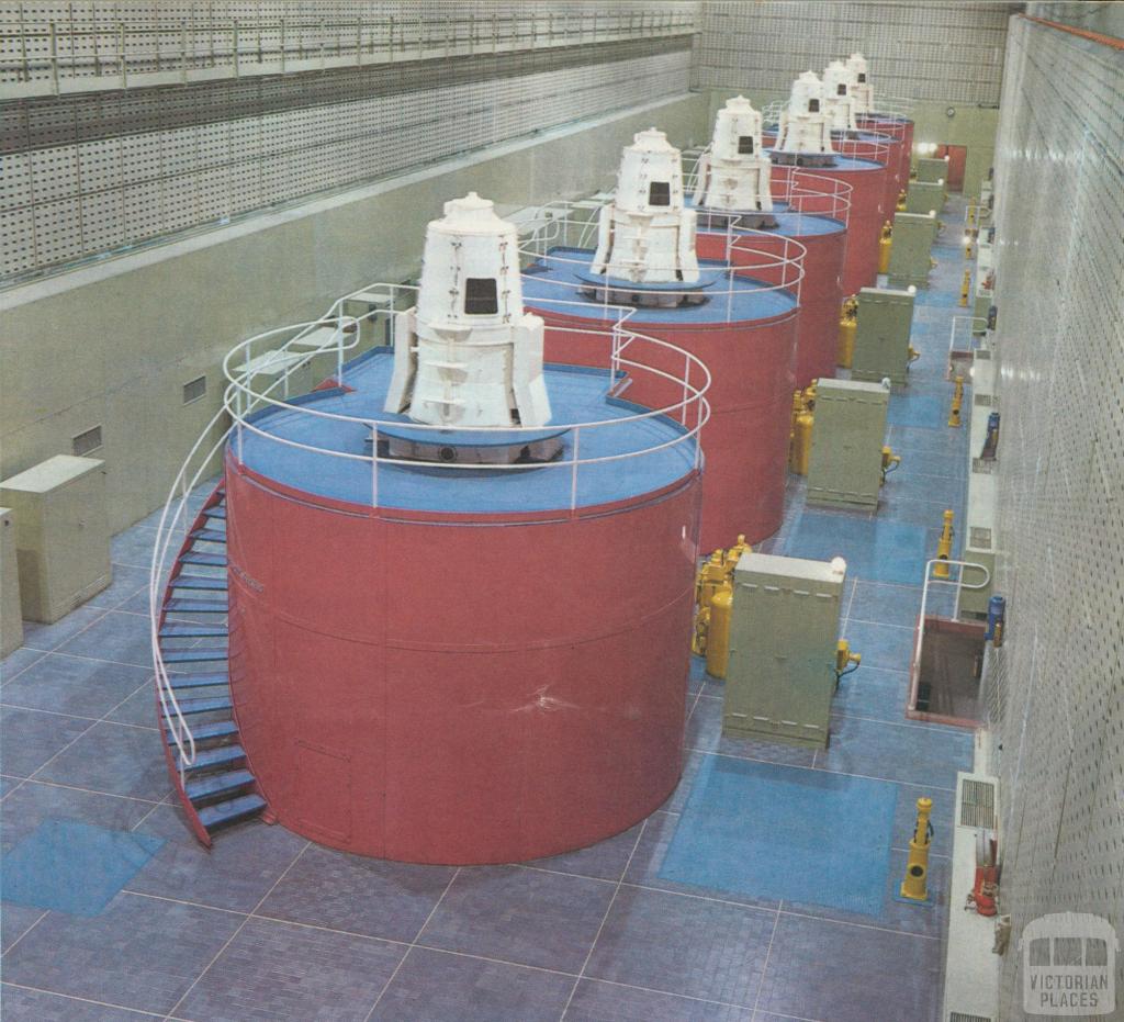 Generators in McKay Creek Power Station, Kiewa, 1971