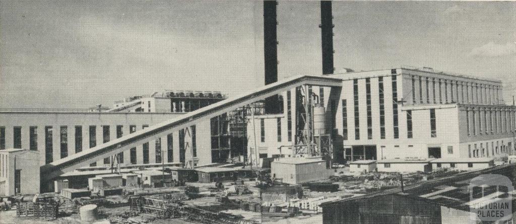 Power Station boiler house, showing coal conveyor, Morwell, 1959
