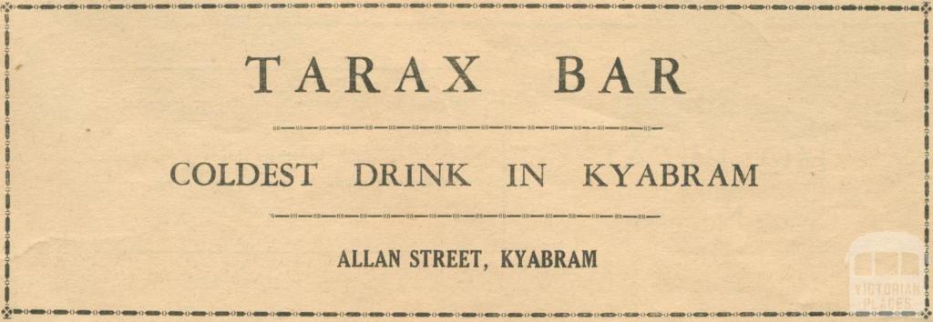 Tarax Bar, Kyabram, 1945