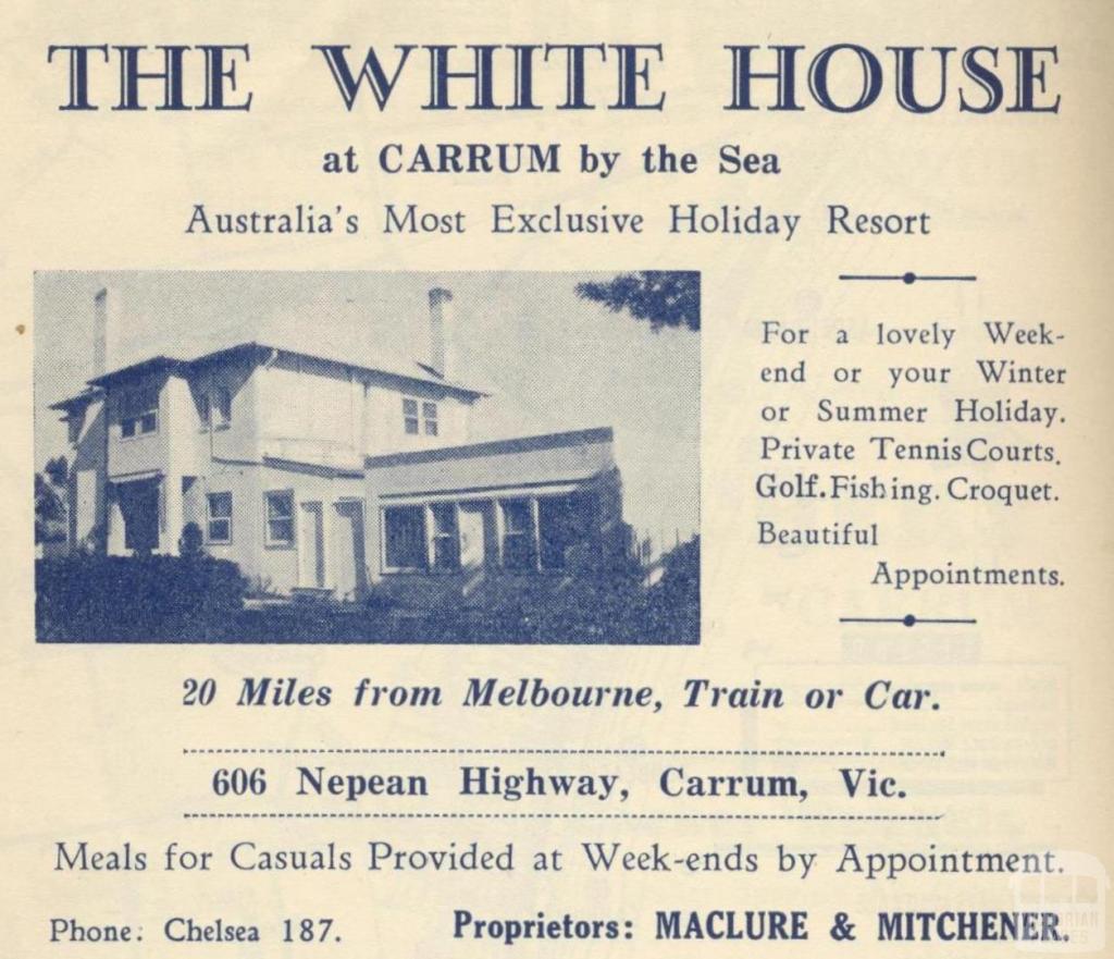 The White House, Carrum, 1949