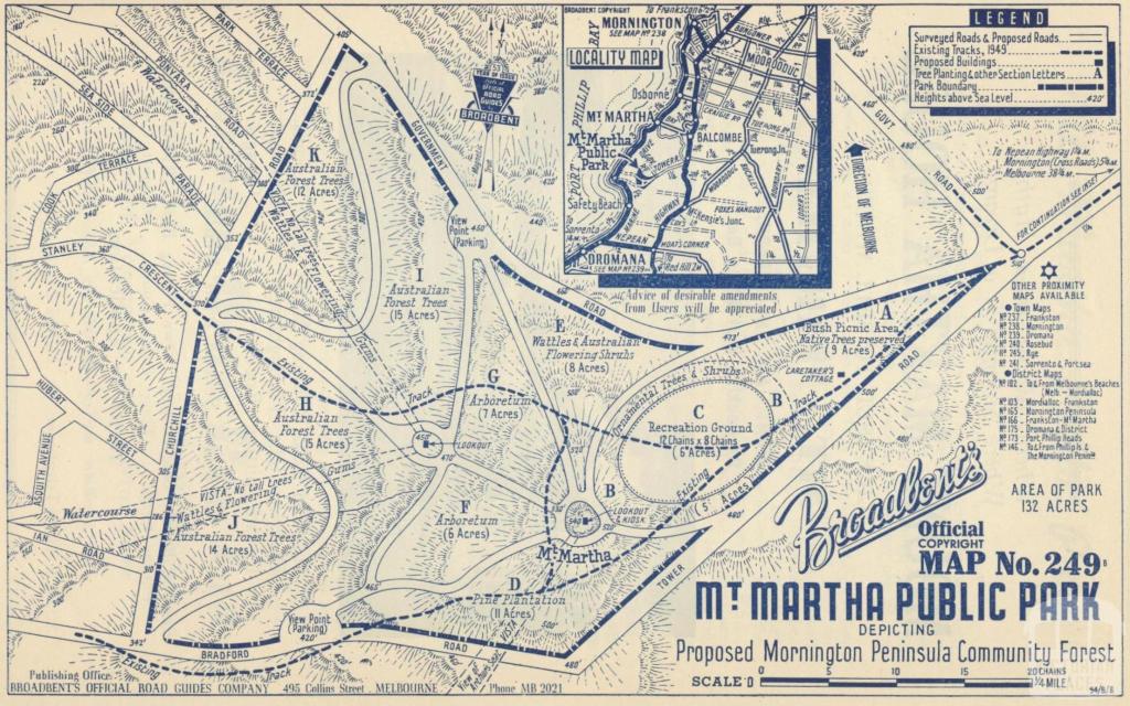 Map Mount Martha Public Park, 1949