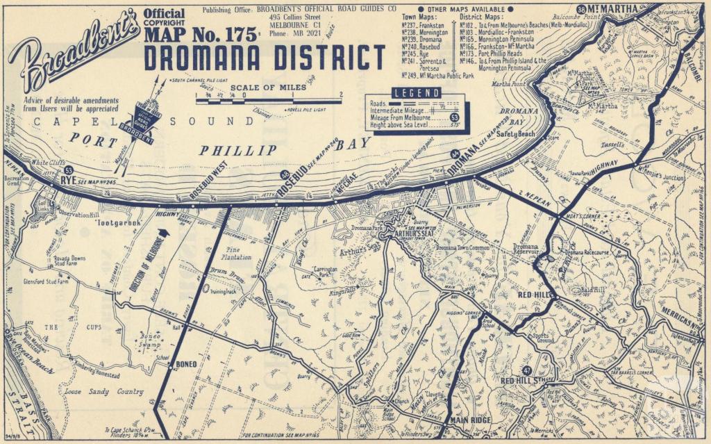 Map Dromana District, 1949