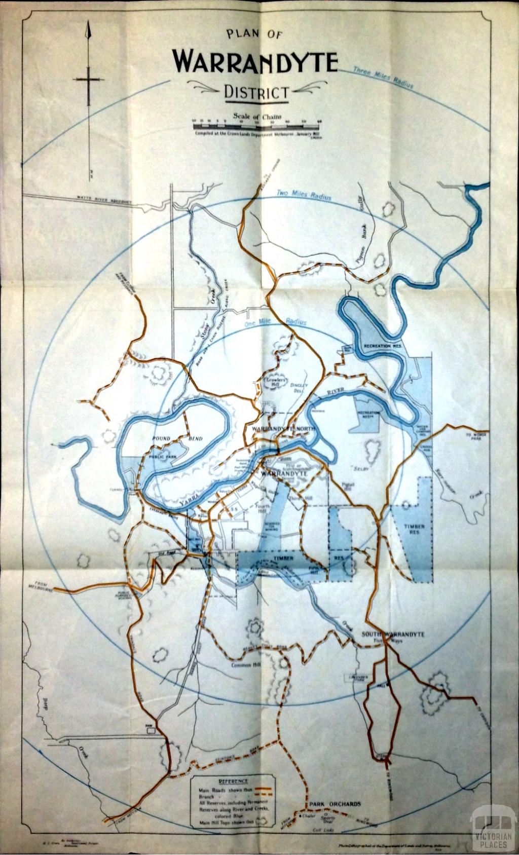 Map of Warrandyte, 1937
