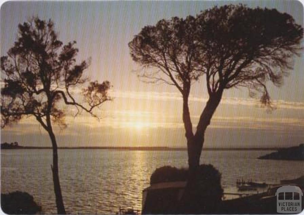 Sunrise over Captains Point as seen from the foreshore park, Mallacoota