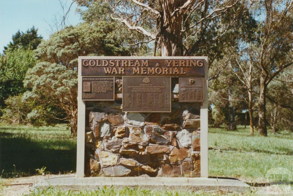 Coldstream Yering War Memorial near Coombe Cottage, 2002