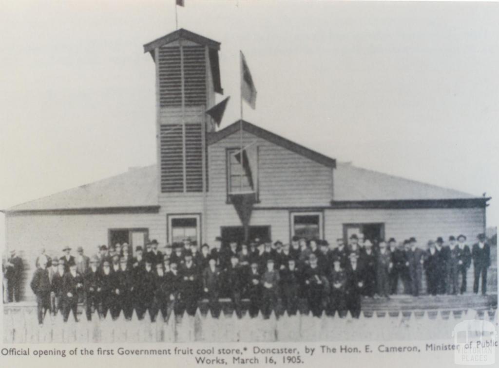 Opening of first Government cool store, Doncaster, 1905, 1964