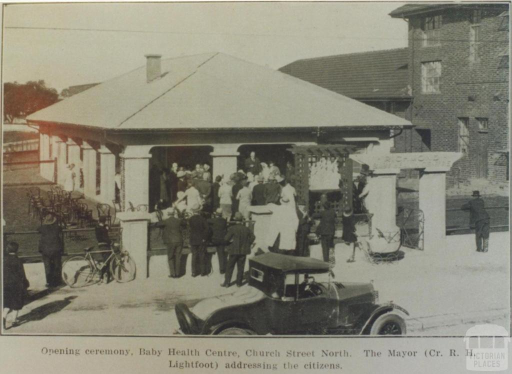 Opening of Baby Health Centre, Church Street North, Richmond, 1930