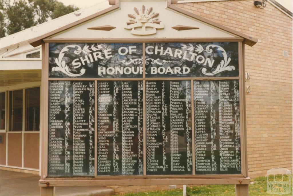 Honour Board, Charlton, 1980