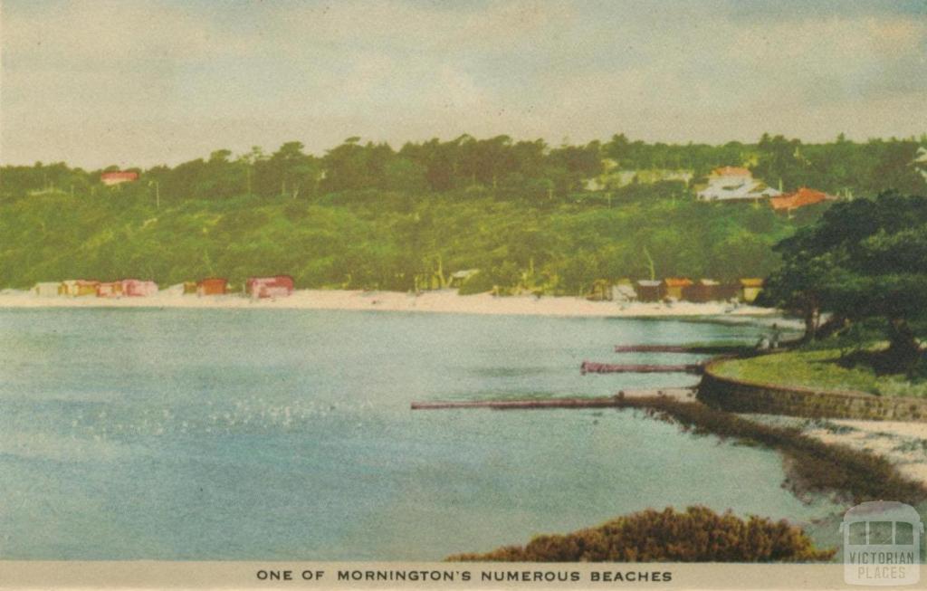 One of Mornington's numerous beaches, 1951