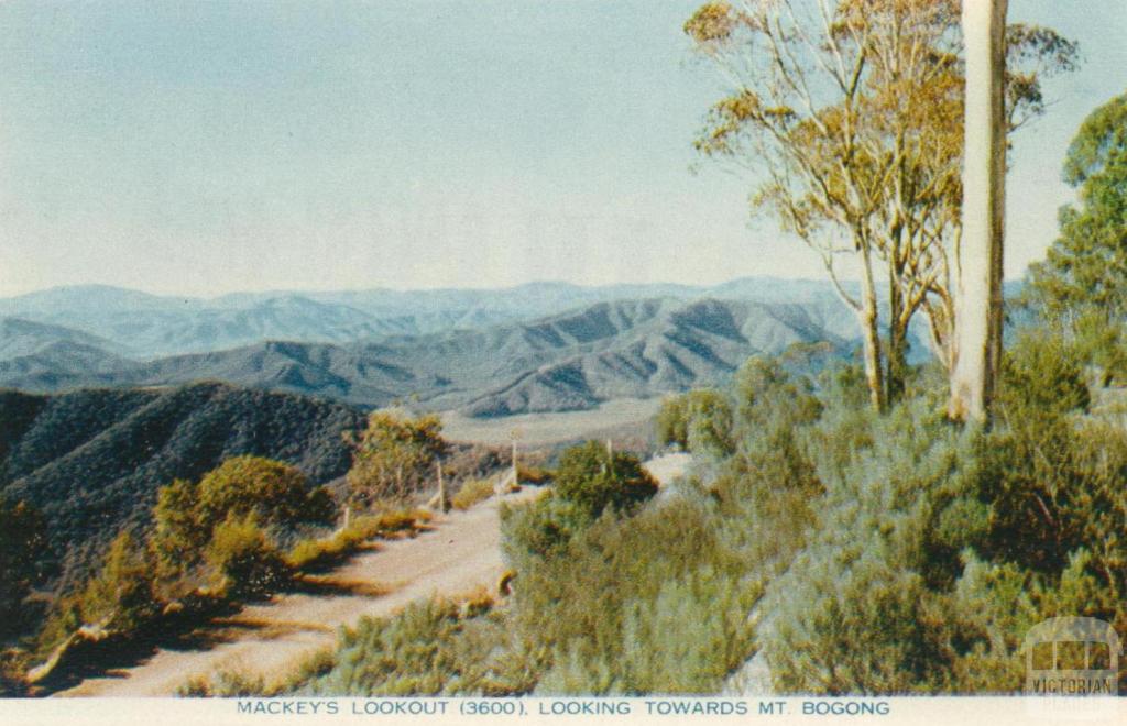 Mackeys Lookout (3600) looking towards Mount Bogong, Mount Buffalo, 1958