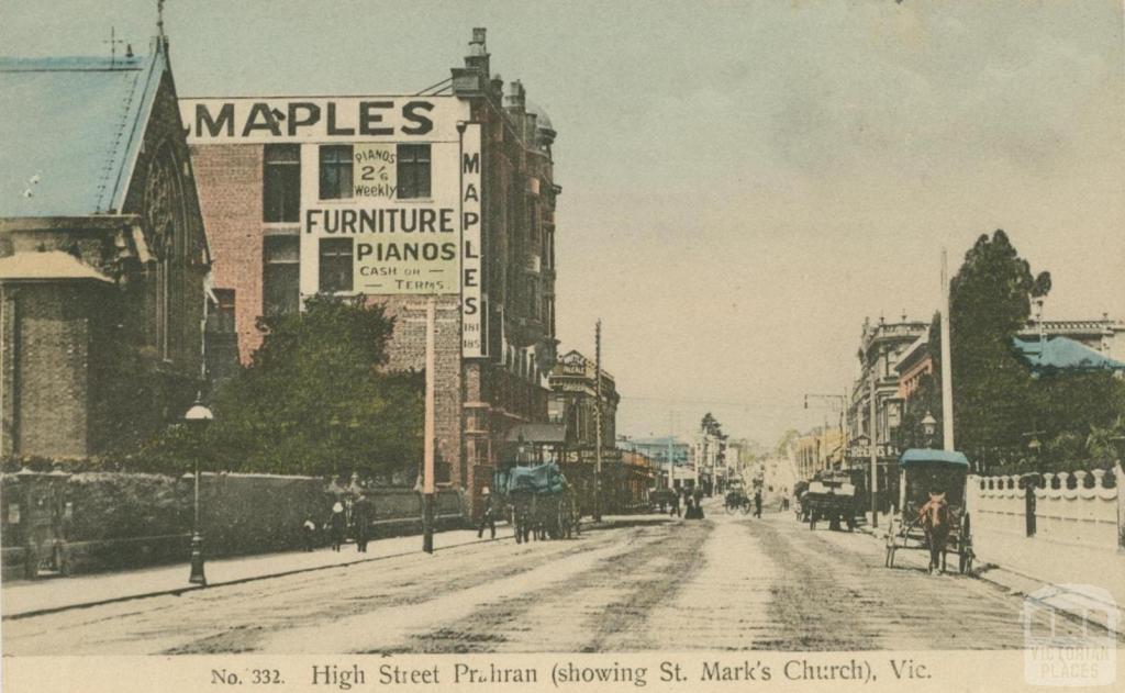 High Street, Prahran (showing St Mark's Church)