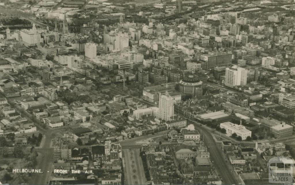 Melbourne from the air, 1957